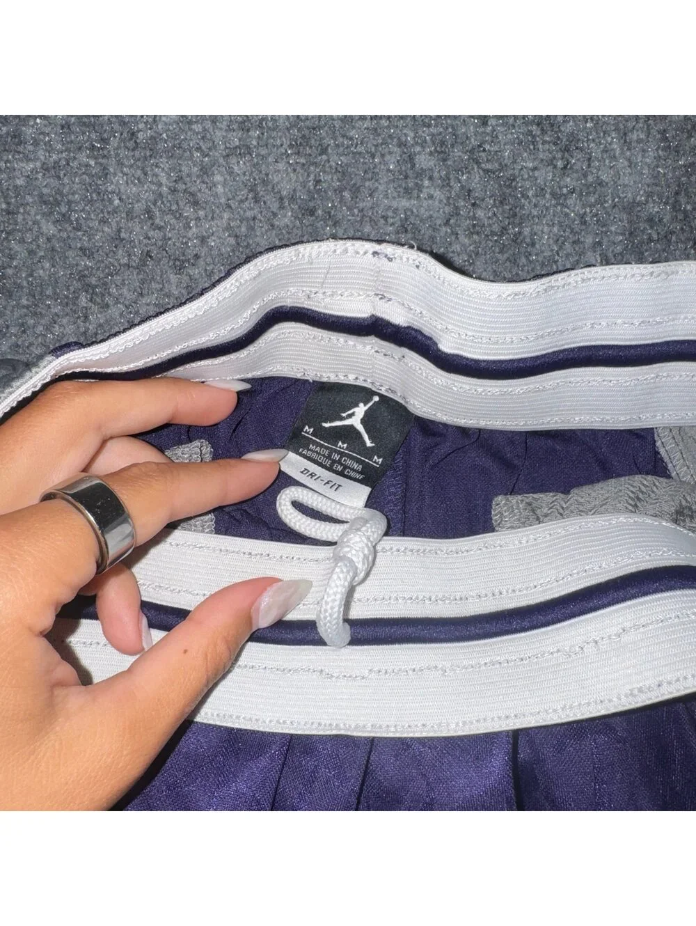 Nike Air Jordan Grail Purple Baggy Hoop Shorts Mens MD Vtg y2k 90s Rare